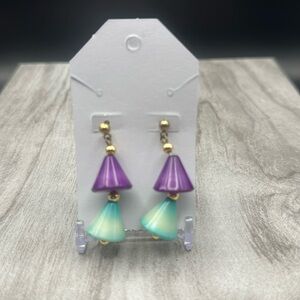 Abstract Triangular Dangle Earrings